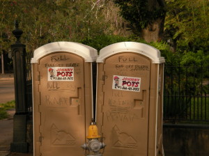 Port-a-potties with a clear message